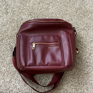 Fawn Design Mini Maroon and Gold Diaper Bag Backpack